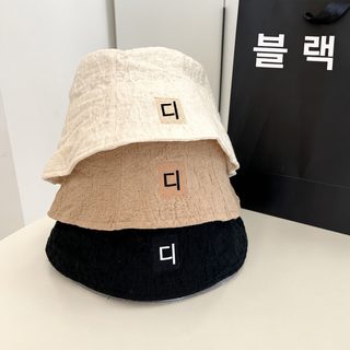 D레터링 버블 원단 여성 버킷햇 여름 햇빛차단 데일리 벙거지 모자