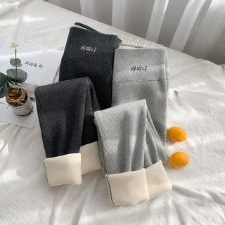 特厚羊羔绒打底裤女外穿秋冬季加绒加厚高腰东北超厚灰色保暖棉裤