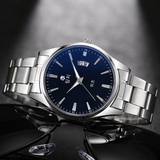 남성 스테인리스 메탈 밴드 달력 석영 시계 비즈니스 심플 42mm 손목시계