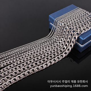 티타늄 스틸 쿠바 목걸이 NK 체인 남성 스테인리스 스틸 목줄 여성 스웨터