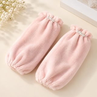 리아 신상 진주 벨벳 소매 커버 지성 우아한 여성 소매 가을겨울 중장형 사
