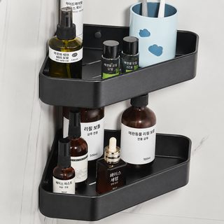 욕실 코너 선반 무타공 벽걸이 화장품 수납 알루미늄 1단·2단·3단