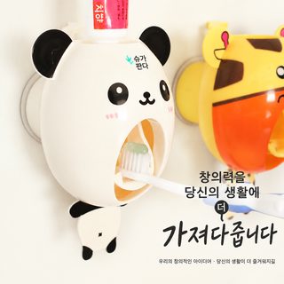 벽걸이 무타공 자동 치약짜개 치약 디스펜서 칫솔 수납걸이 욕실 정리용품
