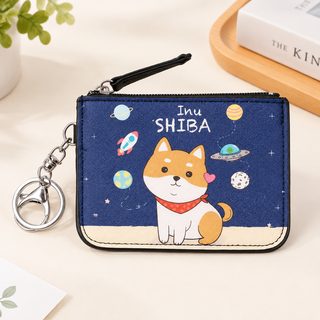 小狗柴犬散钱包证件套学生饭卡IC卡防丢卡套黑猫吉吉钥匙扣零钱包
