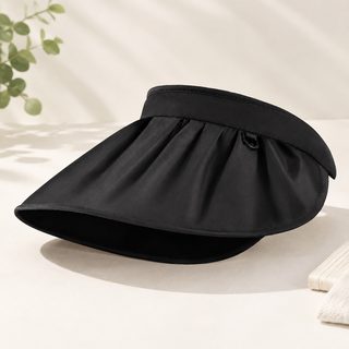 레아 라야 조개모자 여자 자외선 차단 여름철 차양 검정 접착제 빈 모자 자