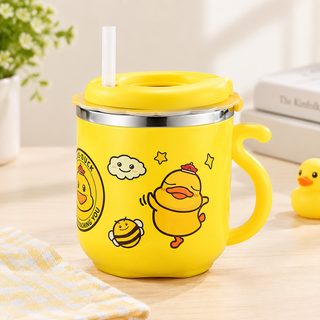 304 스테인리스 어린이 손잡이 빨대컵 유치원 물컵 270ml