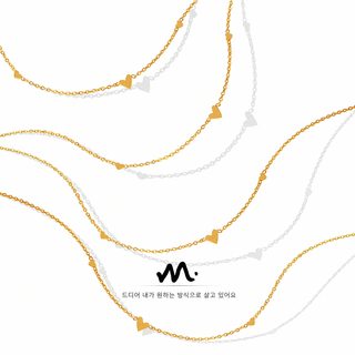 미니멀 하트 목걸이 여성용 티타늄 스틸 18K 골드도금 쇄골 체인 데일리 주