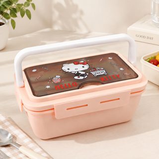 캐릭터 3칸 분리형 도시락통 1.4L 수저 포함 학생용 손잡이 런치박스