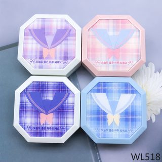 뤄퉁 WL518 귀여운 JK 체크무늬 컬러렌즈 케이스 콘택트렌즈 휴대용 2구 보관