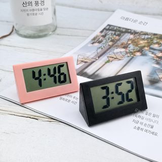 차량용 미니 삼각 디지털 탁상시계 LCD 전자시계