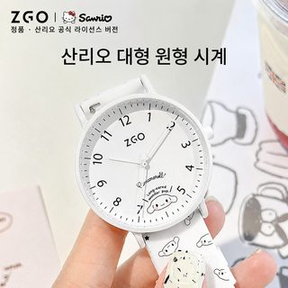 ZGO 정강 산리오 콜라보 여성 학생용 42mm 대형 다이얼 30M 방수 시나모롤 쿼츠