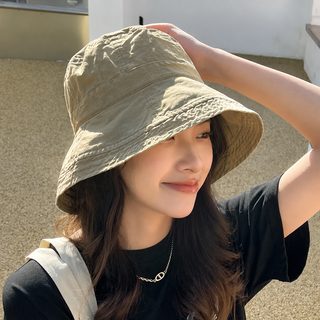 어부 모자 여자 봄 가을 자외선 차단 모자 캐주얼 챙이 큰 모자 남성 여름