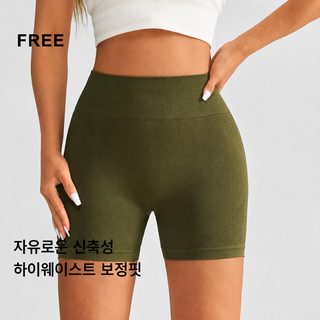 여성 하이웨이스트 요가 숏팬츠 3부 운동 반바지 힙업 러닝 헬스 필라테스