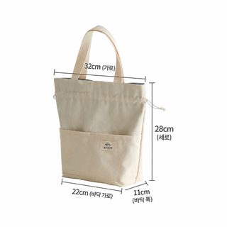 일본식 보온 도시락 가방 두꺼운 캔버스 손잡이 런치백 직장인 학생용