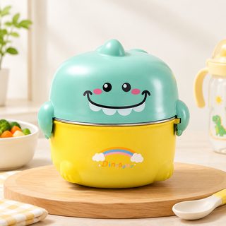 공룡 유아 이유식 보온그릇 304 스테인리스 분리형 600ml