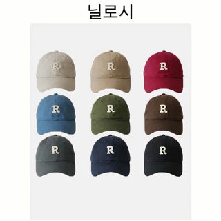 R표시 빅사이즈 야구모자 남녀공용 얼굴 작아 보이는 오리챙 캡모자 면혼방