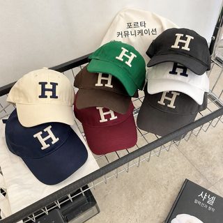 야구모 여자 한국판 여름 넓은 처마 큰 머리 두른 얼굴 알파벳 H 차양 자외