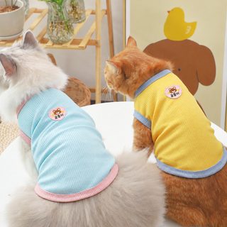 新款夏季薄款猫咪衣服透气背心无袖套头款蓝猫布偶猫衣服宠物衣服