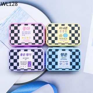 신형 심플 알파벳 바둑판 렌즈 케이스 콘택트렌즈 케이스 반려함 듀얼 콤팩