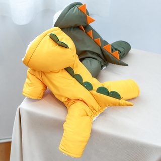 애완동물 솜옷 개 옷 중소형견 고양이 옷 겨울 기모 더하기 두껍다 통통 공룡 귀염둥이