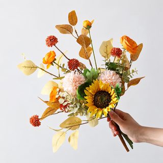 해바라기 조화 꽃다발 인테리어 장식 촬영 소품 가을 꽃꽂이