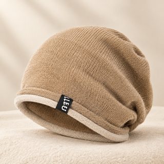 여성 겨울 니트 비니 모자 보온 방풍 알파벳 자수 데일리 롱비니