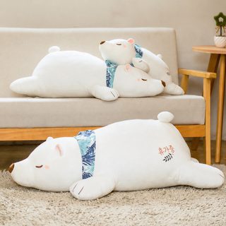 북극곰 봉제인형 대형 곰인형 바디필로우 다리 끼고 자는 수면 쿠션 선물용