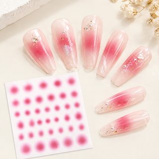 정상 왕홍 소홍서 블러셔 네일 스티커 도매 DIY 분홍 도트 네일 액세서리 INS 네일 스티커