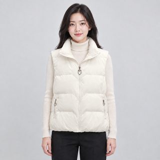 평호치 신여성 루즈핏 프리사이즈 한국판 칼라 조끼 여성 조끼 여성복 신상 심플 패딩