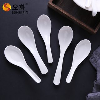 멜라민 식기 숟가락 흰색 업소용 호텔 식당 가정용 도매
