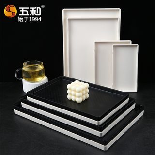 우허 멜라민 직사각 트레이 호텔 업소용 가정용 수납 차 쟁반 일본식 플라