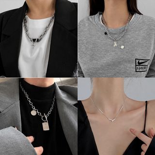 한일 가을 겨울 알파벳 곰돌이 펜던트 스웨터 체인 목걸이 여조 ins 힙합 맨