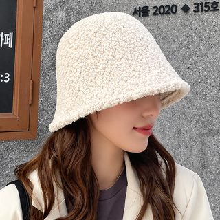 일본계 백조 양털 물통 모자 여자 가을 겨울 신상 두께 보온 어부 모자 빈티