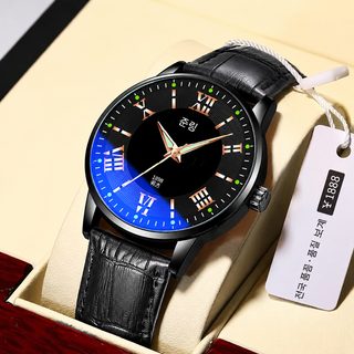 zexil 남성용 쿼츠 손목시계 40mm 원형 다이얼 인조가죽 밴드 패션 아날로그