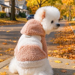 애완동물 의복 가을 겨울 신상품 보온 가모 한국판 맨투맨 따뜻한 색 방한 방한 스웨이드 견인 맨투맨