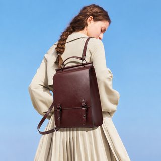 2026 신상 여성 천연 소가죽 백팩 빈티지 스쿨룩 대학생 노트북 책가방