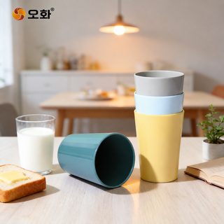 오화미민 컵 우유컵 모란디계 호텔 가정용 양치컵 식당 카페 스트레이트 컵