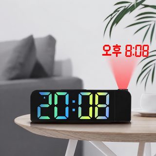 크로스보더 신형 심플 프로젝션 알람 LED 큰 글꼴 디스플레이 전자시계 디지털 알람 벨트 온도 8013