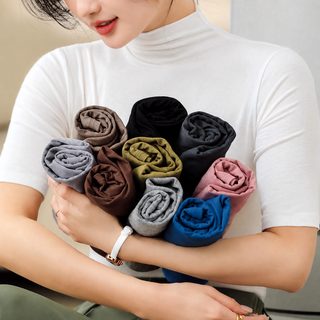 H999 봄, 여름, 가을 신상 모달 5부 소매 슬림 레깅스 티셔츠 중소매 백합 단