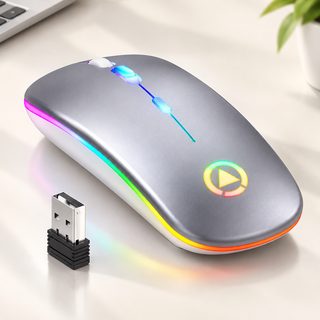 저소음 블루투스 무선 마우스 충전식 RGB 조명 사무용 노트북용