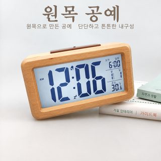 실목 1902 아마존 히트제품 전자시계 목제 알람시계 실목 제작 총명한 시계