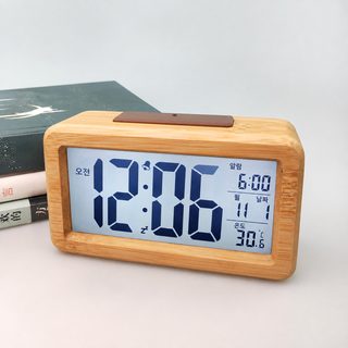 실목제 창의 전자시계 심플 실목 알람시계 패션 전자선물 총명한 시계 1902