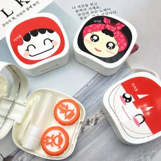 케다 귀여운 콘택트렌즈 케이스 반려함 간호함 듀얼 콤팩트 렌즈 케이스 도