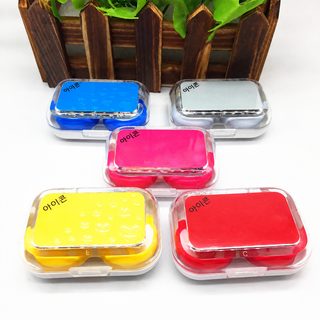 케다 컴팩트 렌즈 케이스 케어 케이스 반려함 듀얼 콤팩트 케이스 거울 렌