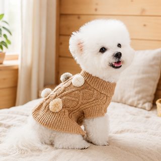 PETCIRCLE 강아지 고양이 니트 원피스 가을겨울 도톰한 보온 반려동물 옷 비숑