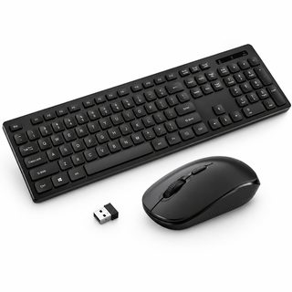 사무용 저소음 무선 키보드 마우스 세트 풀사이즈 USB 수신기