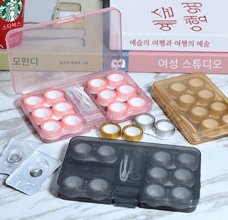 신형 심플 렌즈 케이스 콘택트렌즈 케이스 반려함 여러 벌 여섯 벌 수납함 6