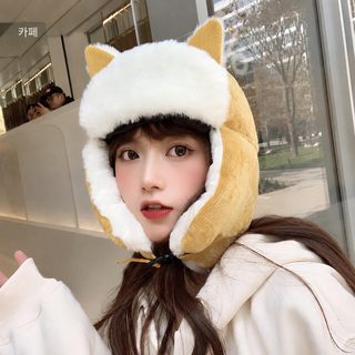 고양이 귀 뇌봉 모자 여자 한국판 귀여운 가을 겨울 방풍 겨울 방한과 보온