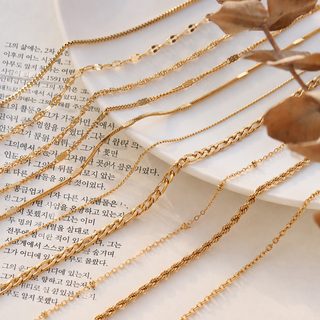 여성용 티타늄 스틸 18K 골드 도금 목걸이 체인 크로스·스네이크·트위스트