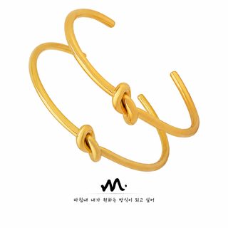 유럽과 미국 ins 기질 개성 패션 굵은 개구부 매듭 팔찌 티타늄 도금 18K 금